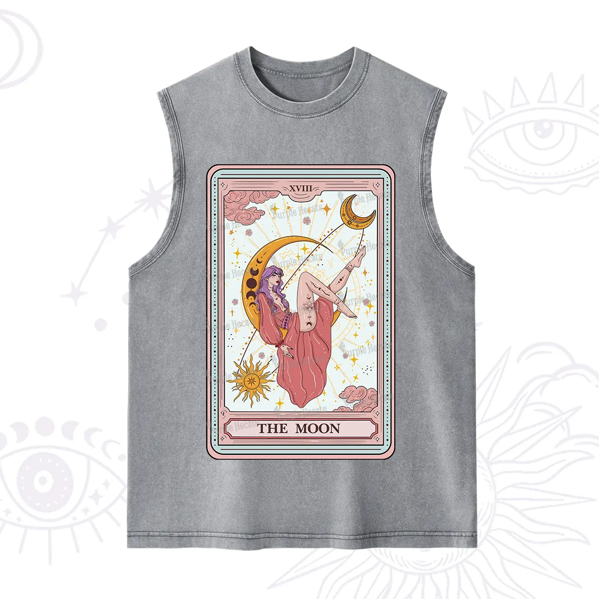Purplehecate The Moon Tarot Washed Tank