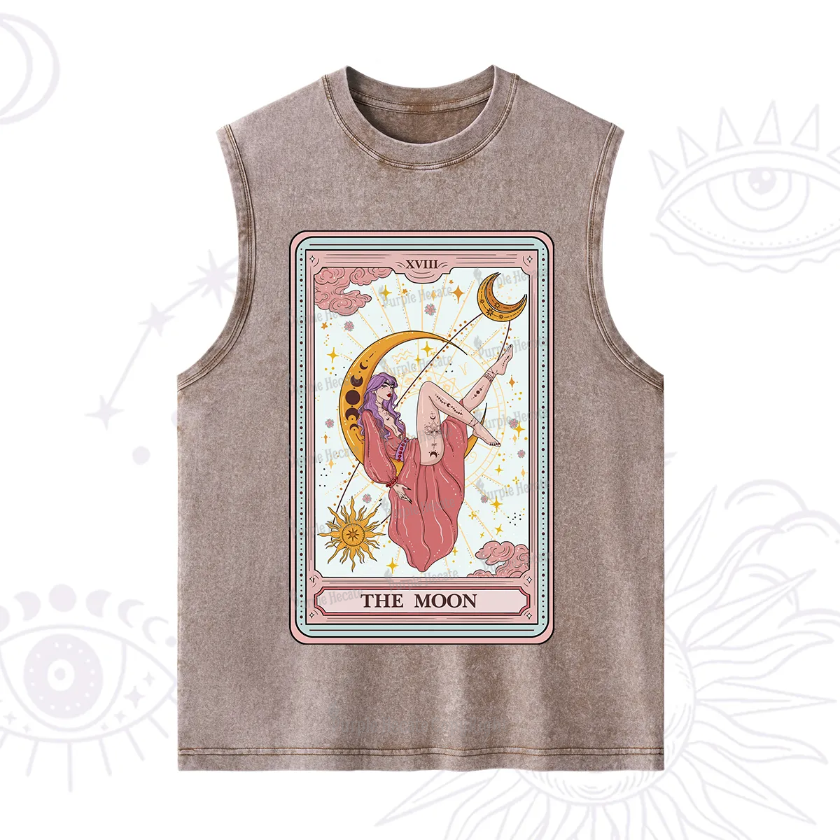 Purplehecate The Moon Tarot Washed Tank