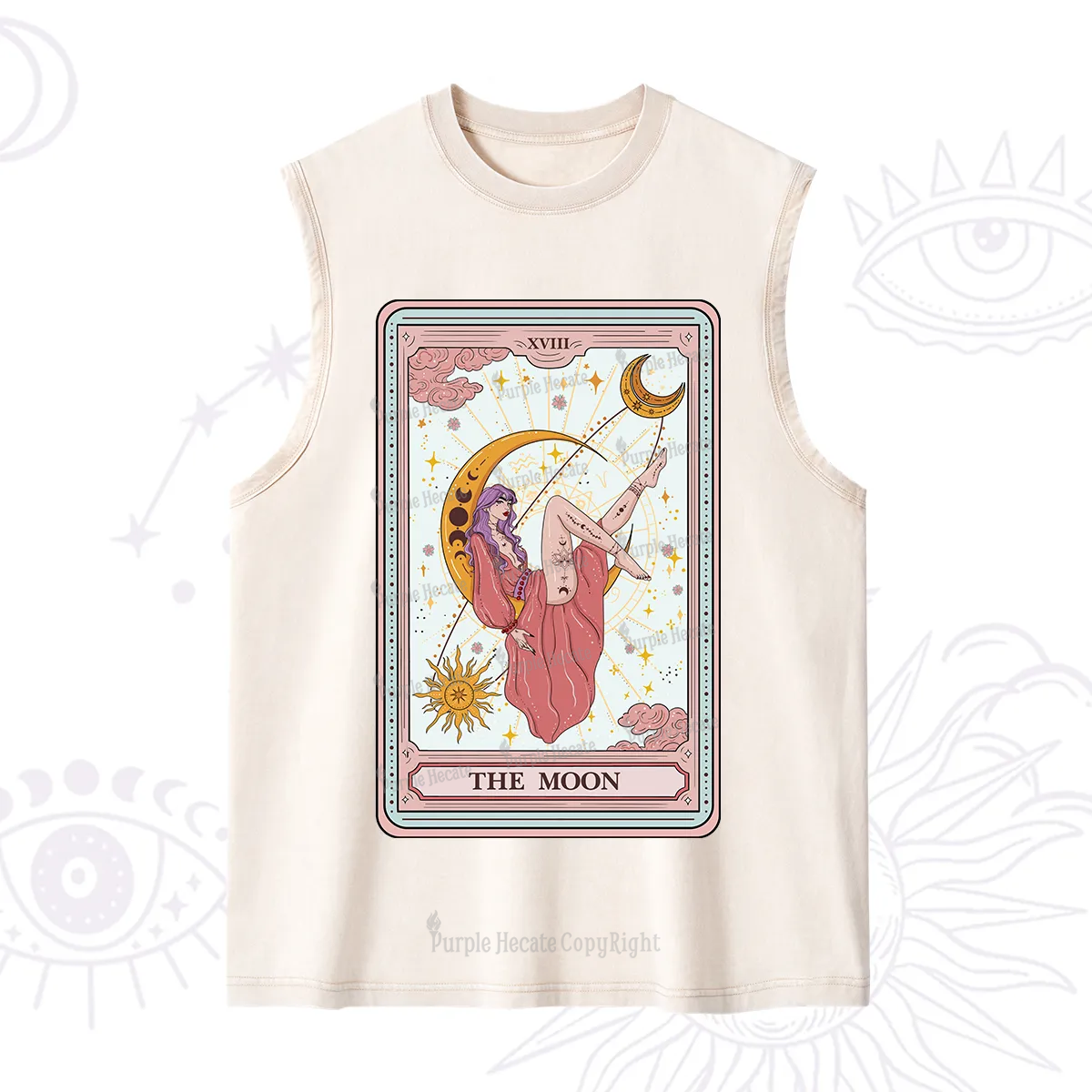 Purplehecate The Moon Tarot Washed Tank