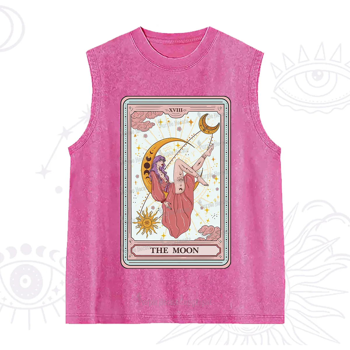 Purplehecate The Moon Tarot Washed Tank