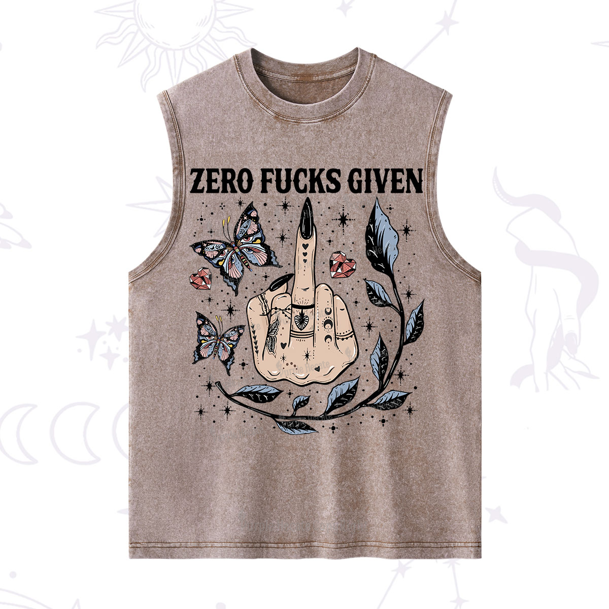 Purplehecate Zero Fucks Given Washed Tank