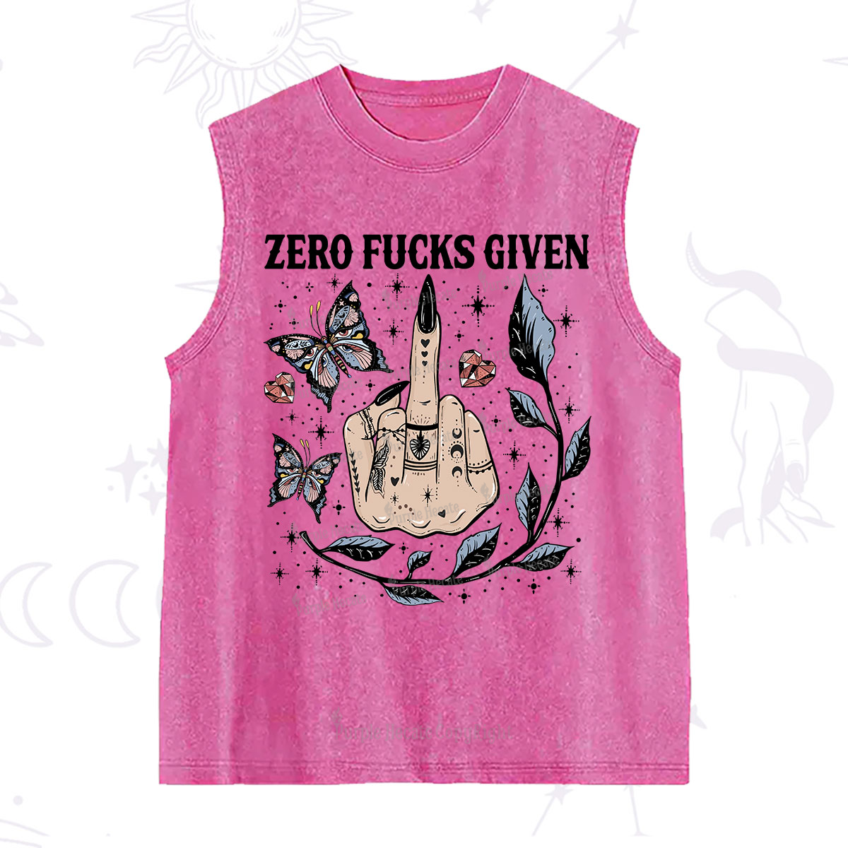 Purplehecate Zero Fucks Given Washed Tank