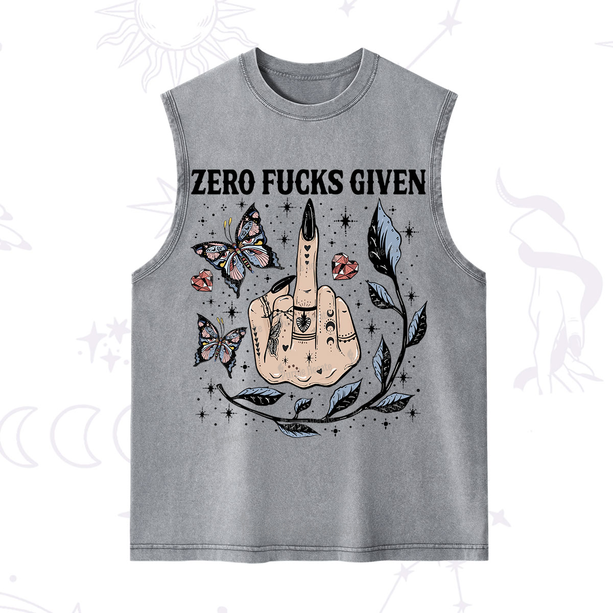 Purplehecate Zero Fucks Given Washed Tank