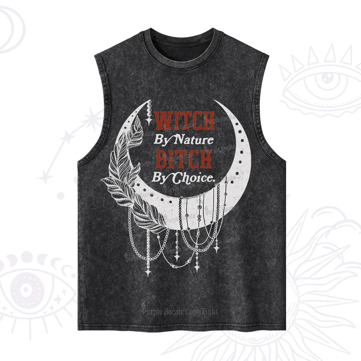 Purplehecate Witch By Nature Bitch By Choice Washed Tank