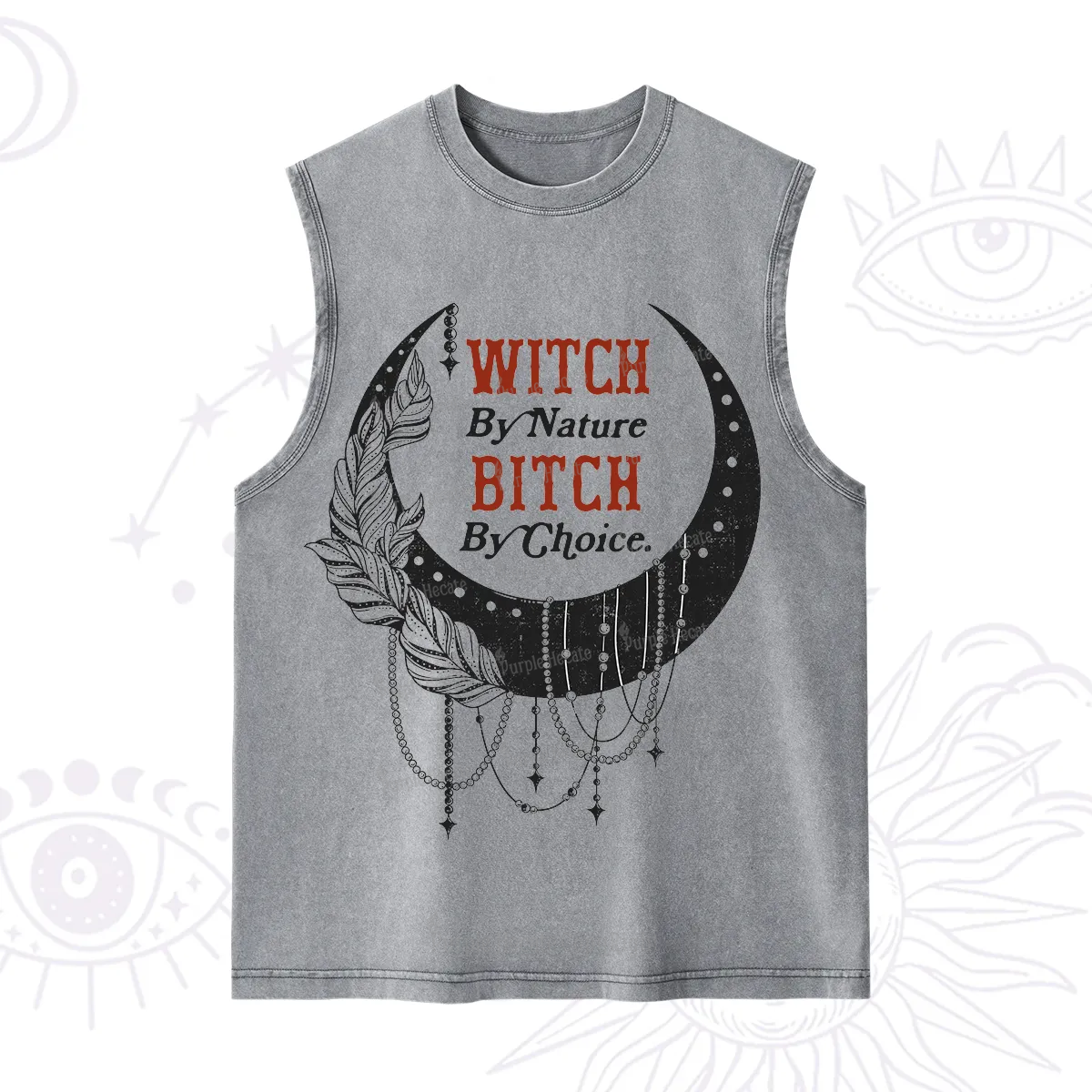 Purplehecate Witch By Nature Bitch By Choice Washed Tank