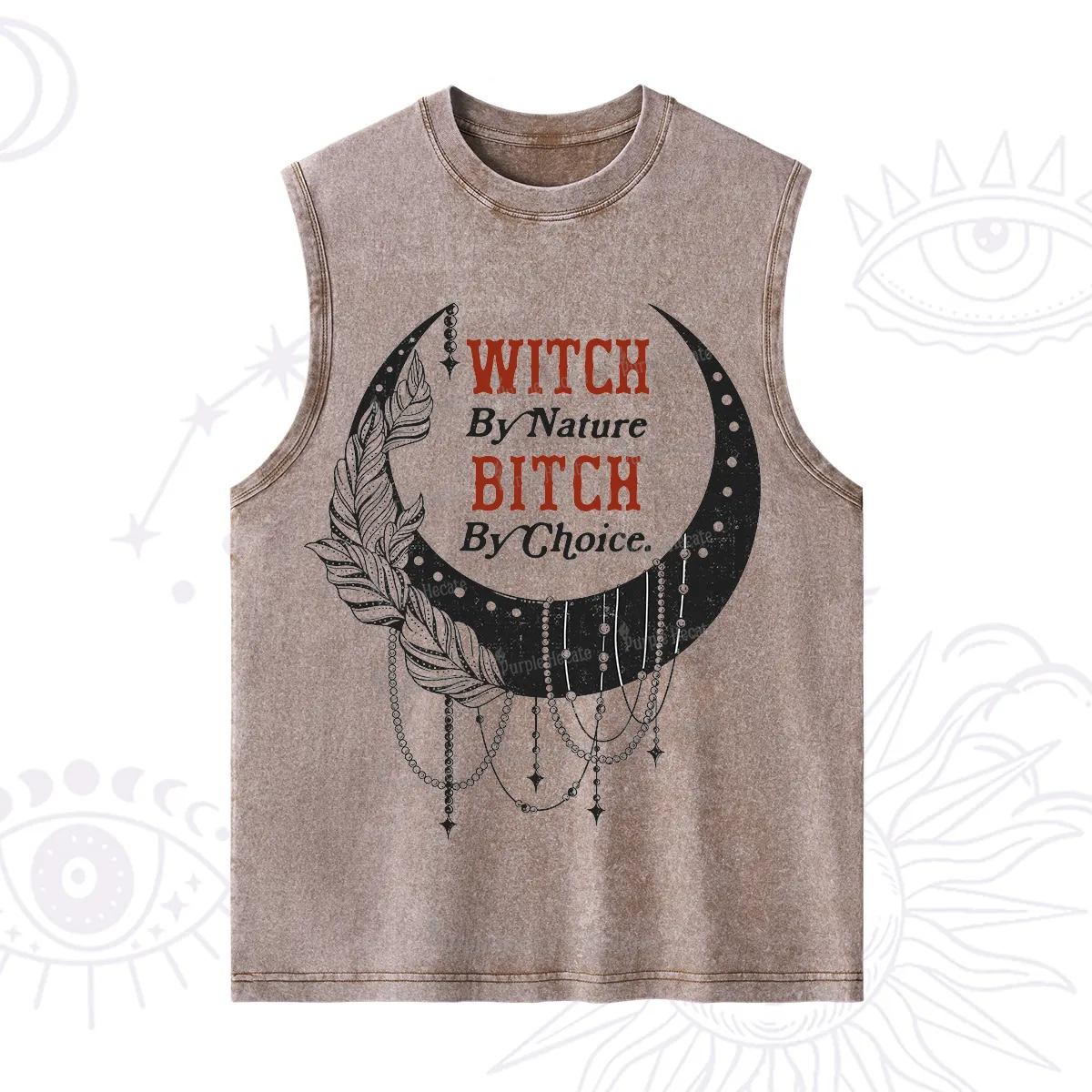 Purplehecate Witch By Nature Bitch By Choice Washed Tank