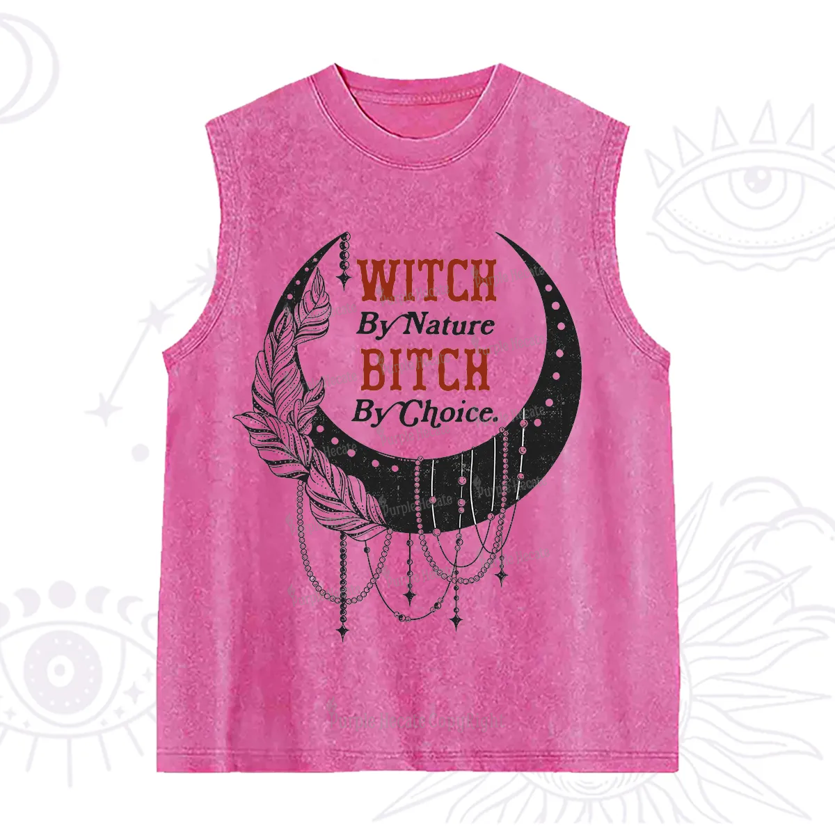 Purplehecate Witch By Nature Bitch By Choice Washed Tank