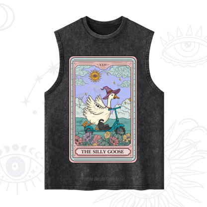 Purplehecate The Silly Goose Tarot Card Washed Tank