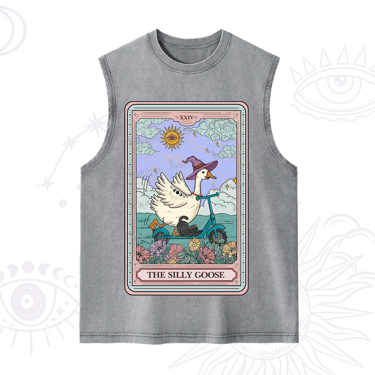 Purplehecate The Silly Goose Tarot Card Washed Tank