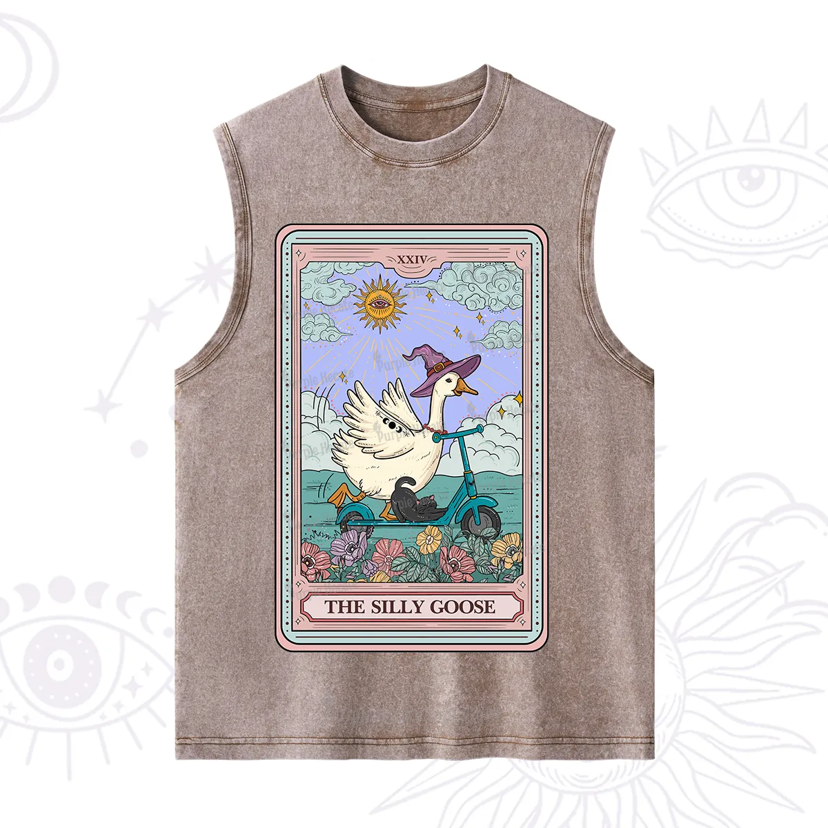Purplehecate The Silly Goose Tarot Card Washed Tank