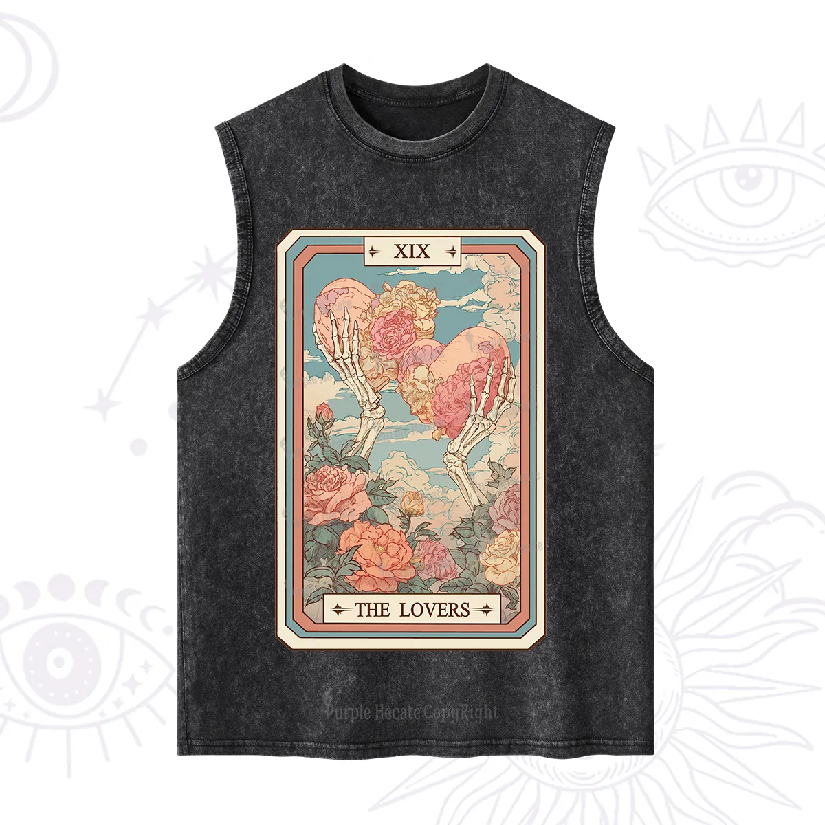 Purplehecate The Lovers Undying Heart Tarot Washed Tank