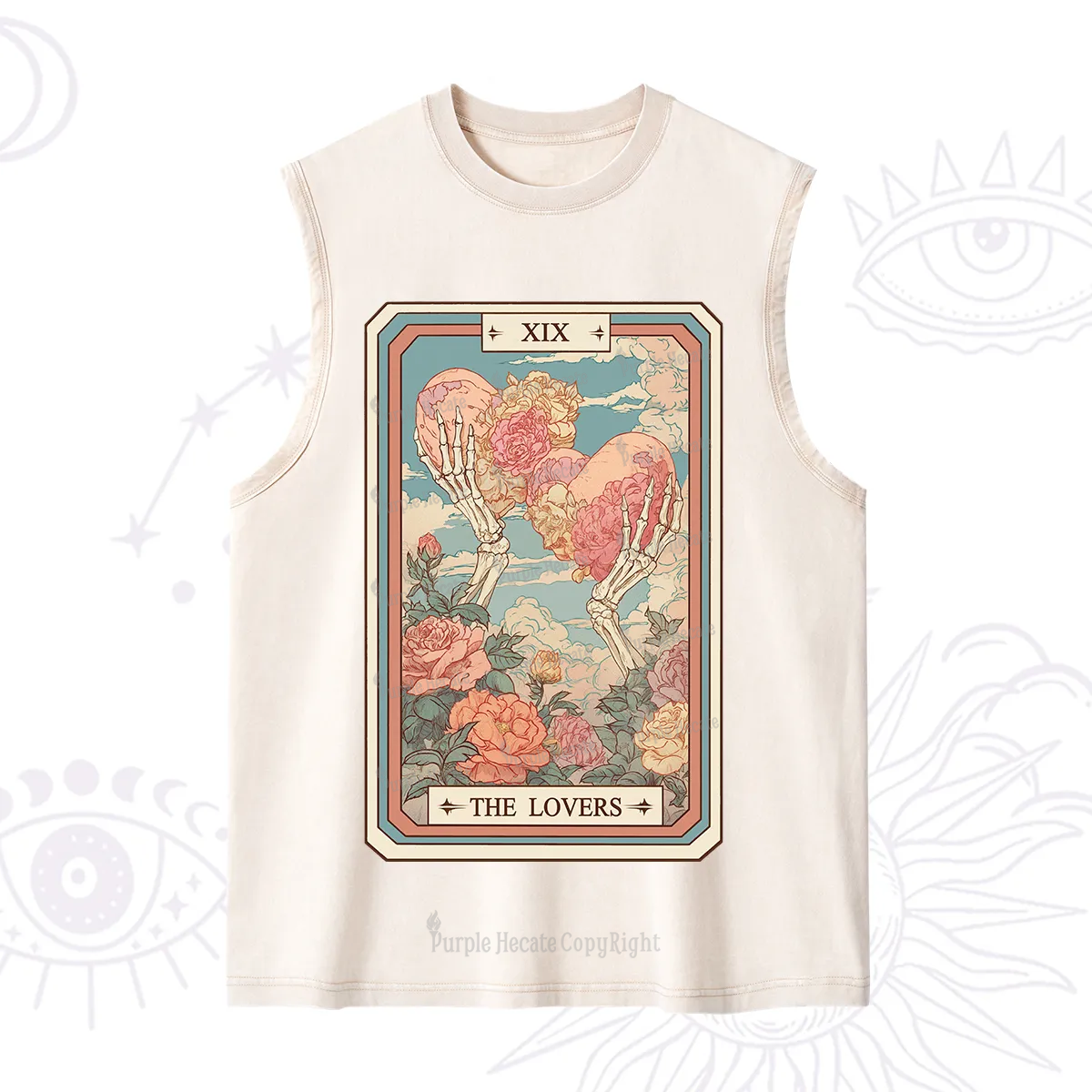 Purplehecate The Lovers Undying Heart Tarot Washed Tank