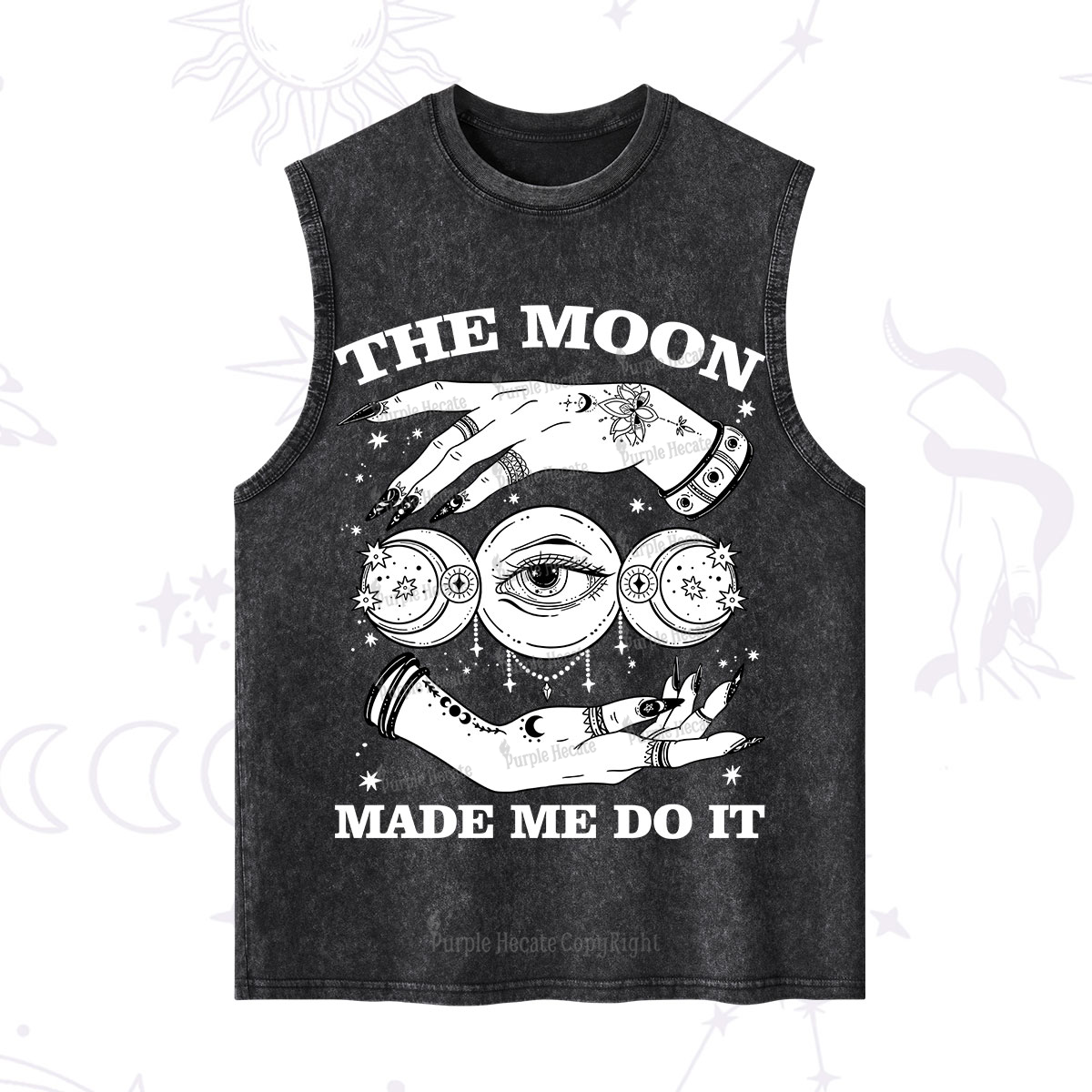 Purplehecate Funny The Moon Made Me Do It Washed Tank