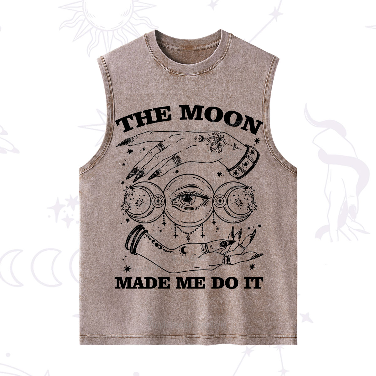 Purplehecate Funny The Moon Made Me Do It Washed Tank