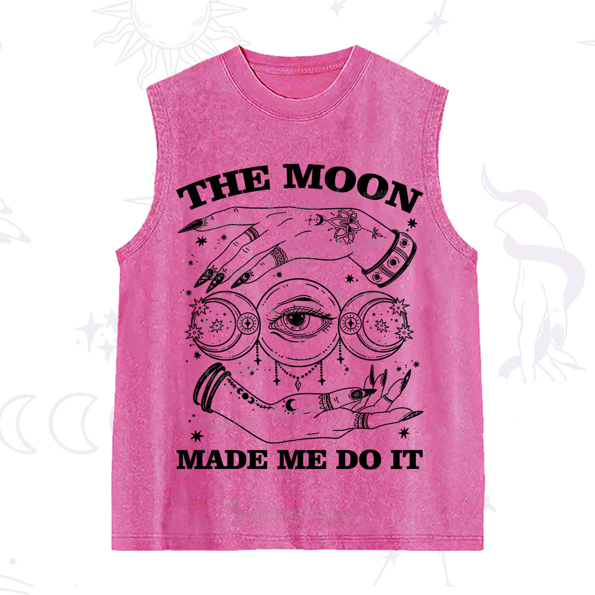 Purplehecate Funny The Moon Made Me Do It Washed Tank