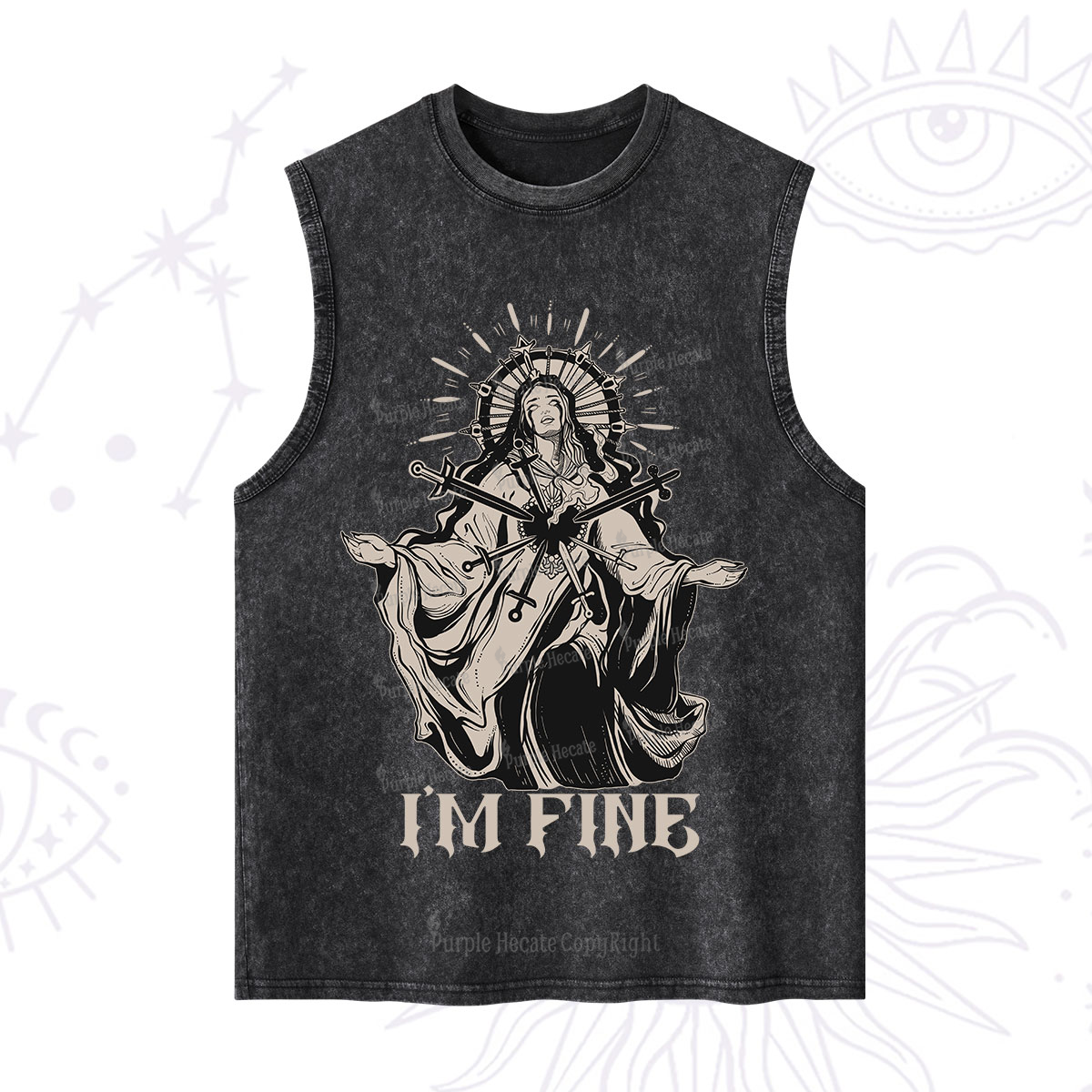 Purplehecate I'm Fine Washed Tank