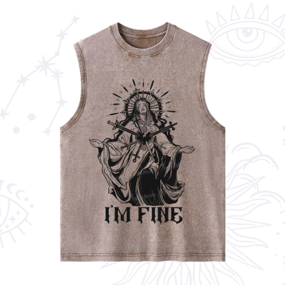 Purplehecate I'm Fine Washed Tank