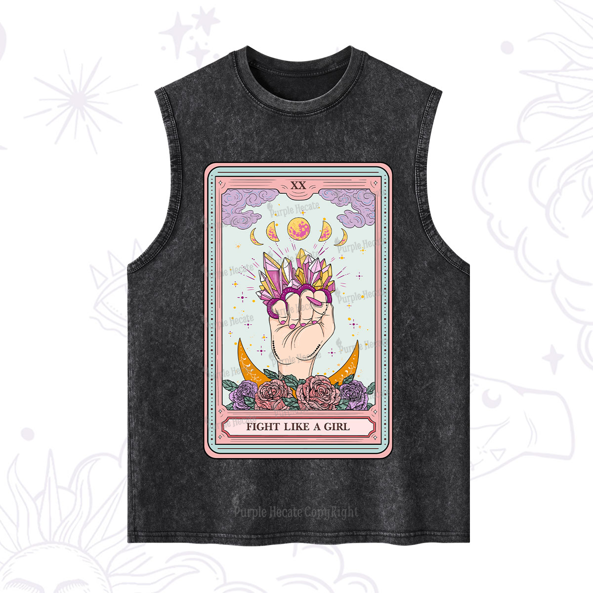 Purplehecate The Fight Like A Girl Tarot Washed Tank
