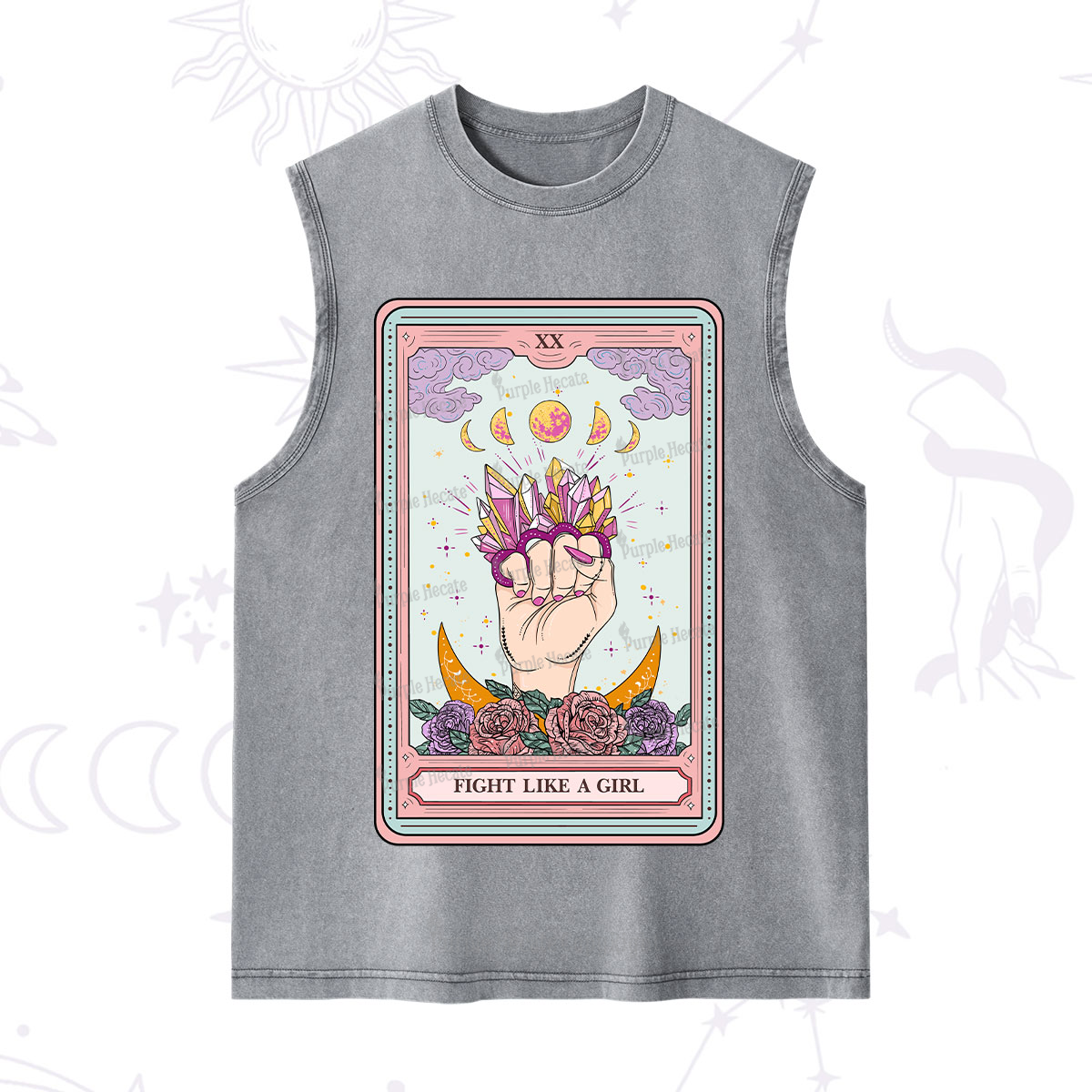 Purplehecate The Fight Like A Girl Tarot Washed Tank