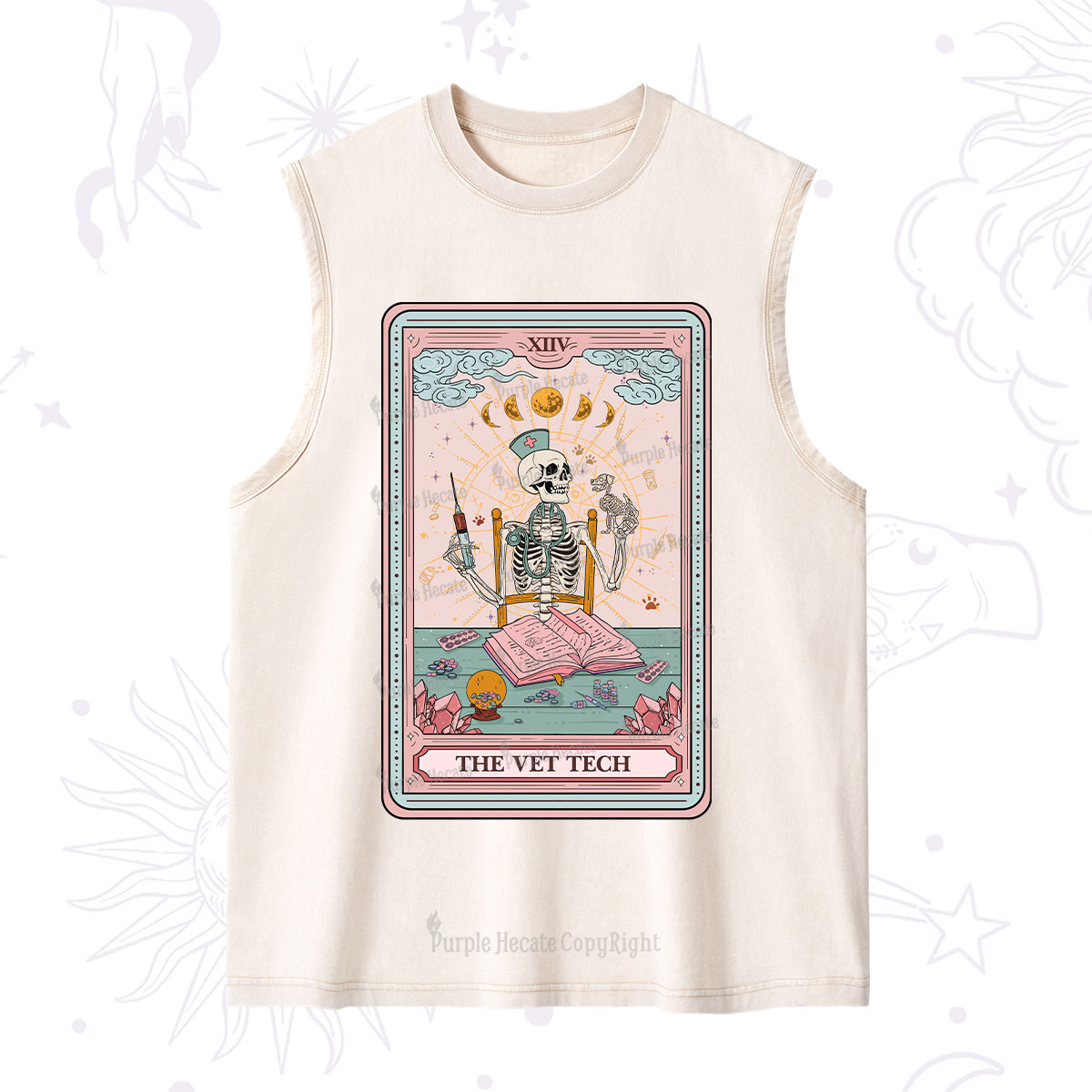 Purplehecate The Vet Tech Tarot Card Washed Tank