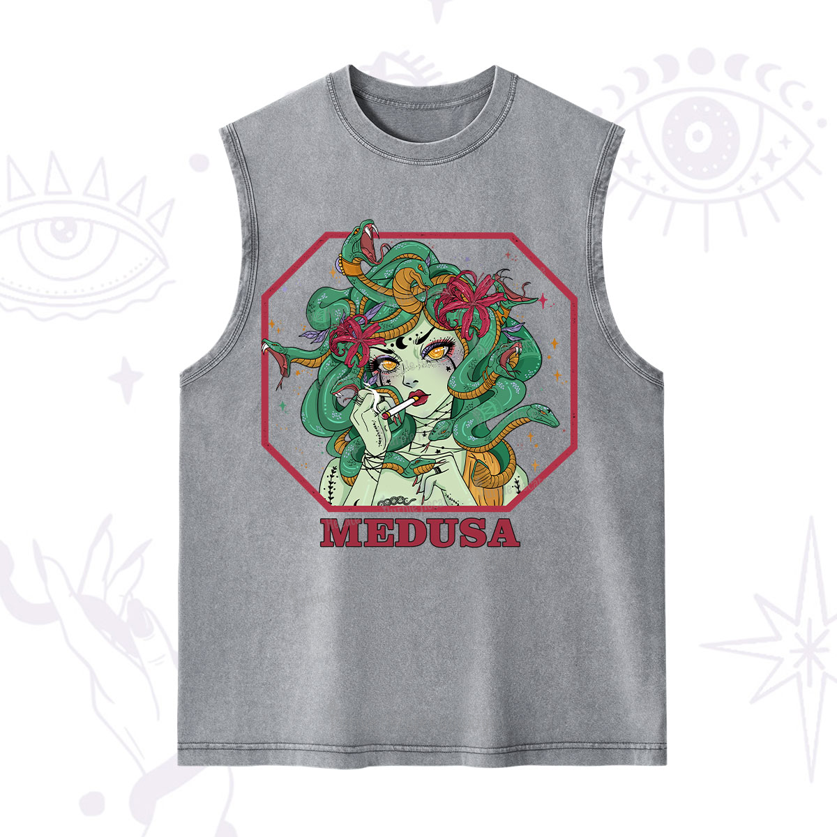 Purplehecate The Greek Goddess Medusa Washed Tank