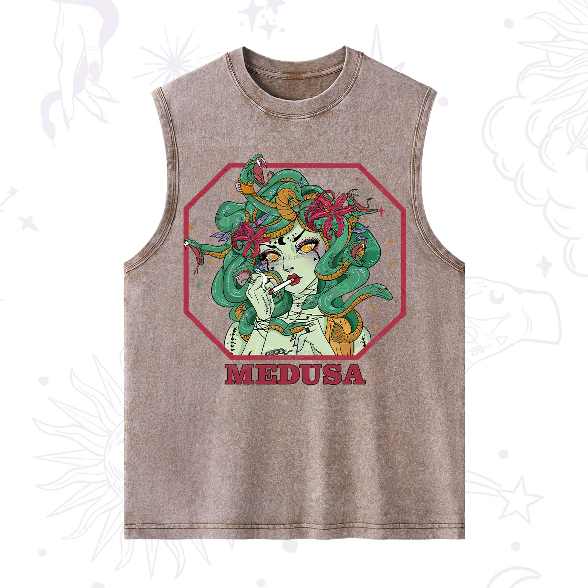 Purplehecate The Greek Goddess Medusa Washed Tank