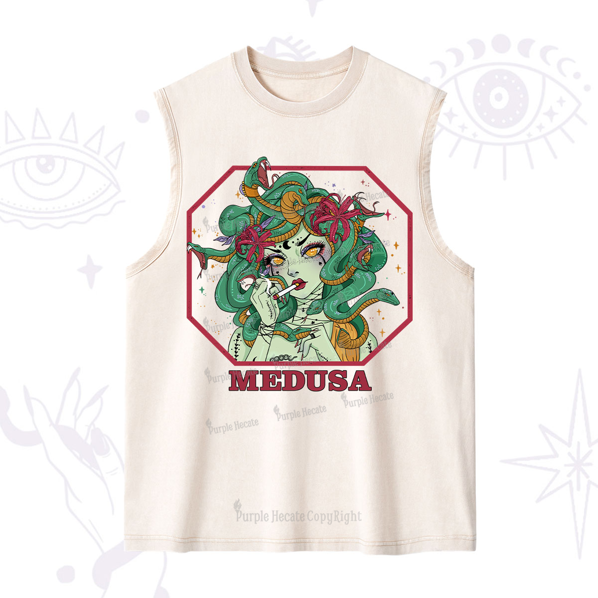 Purplehecate The Greek Goddess Medusa Washed Tank