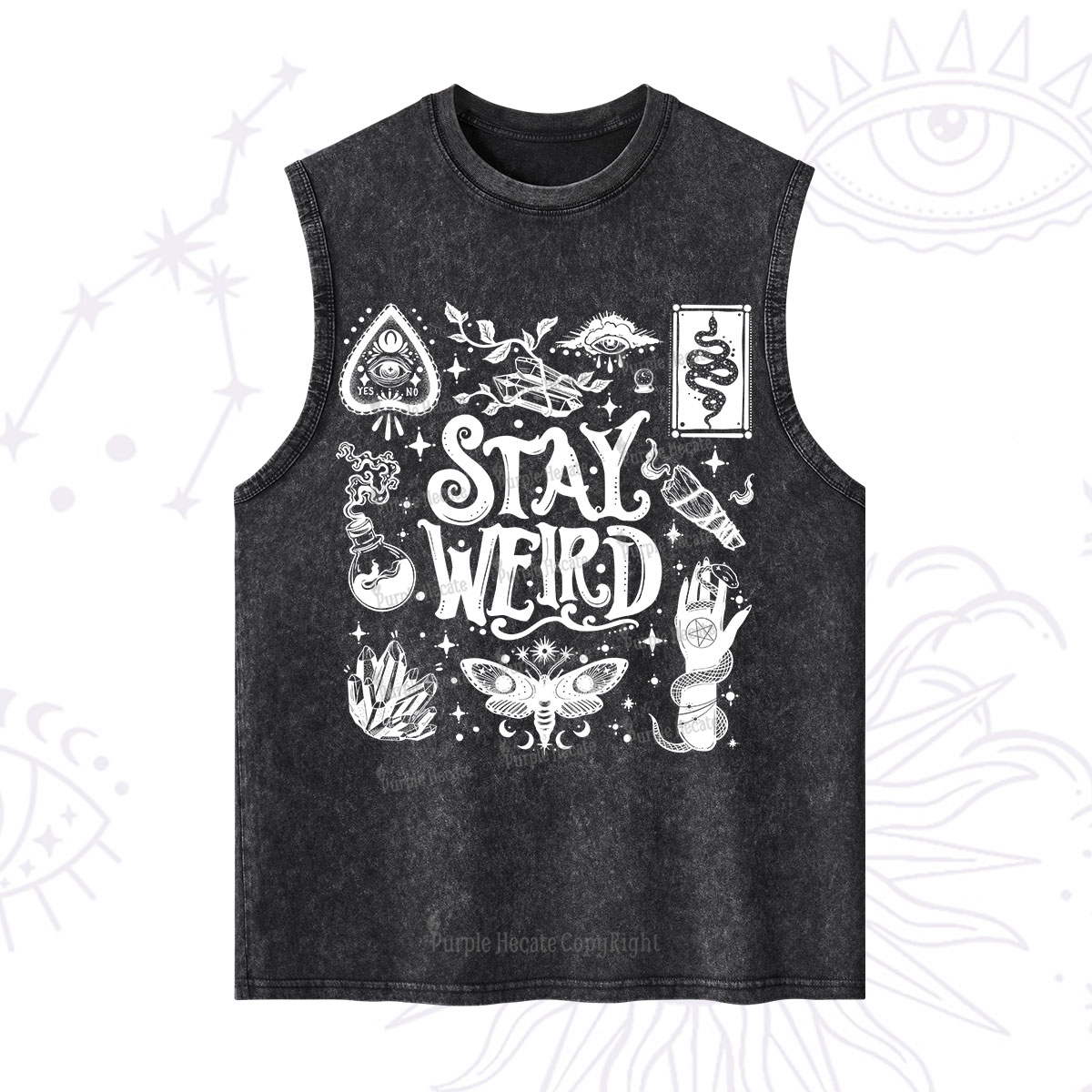 Purplehecate Stay Weird and Witchy Washed Tank