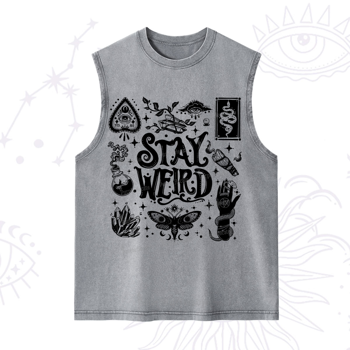 Purplehecate Stay Weird and Witchy Washed Tank