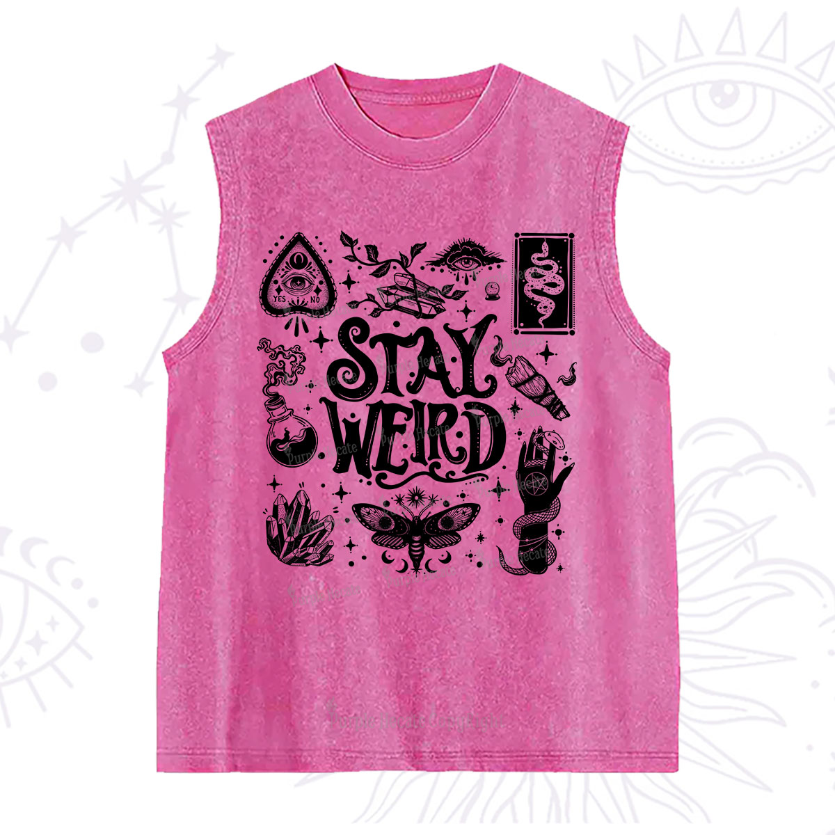Purplehecate Stay Weird and Witchy Washed Tank