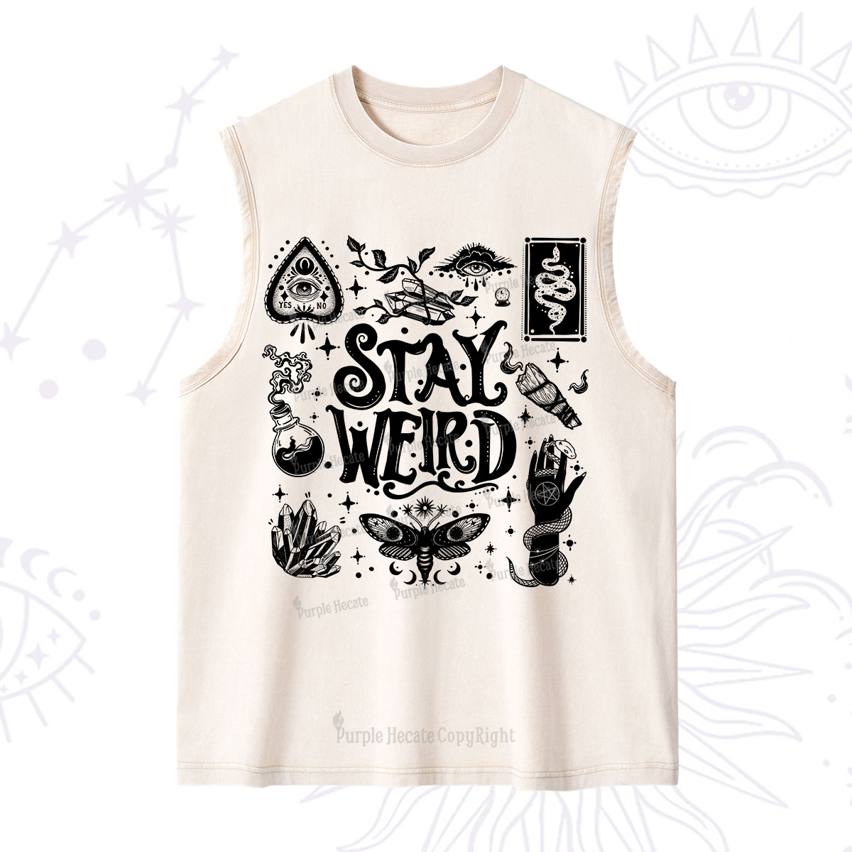 Purplehecate Stay Weird and Witchy Washed Tank