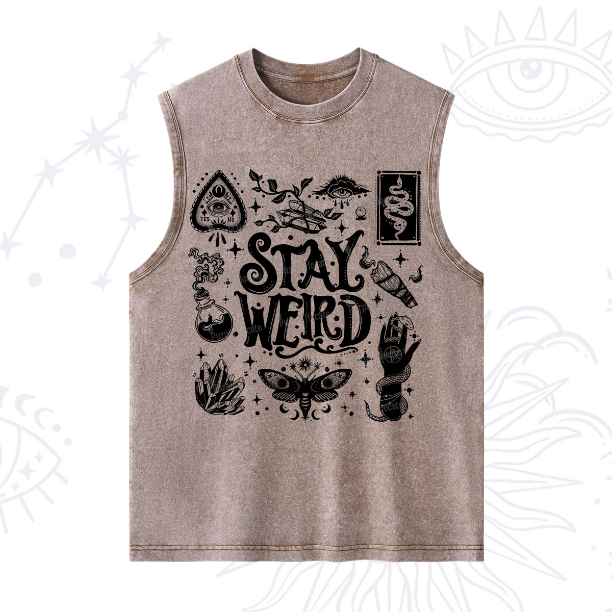 Purplehecate Stay Weird and Witchy Washed Tank