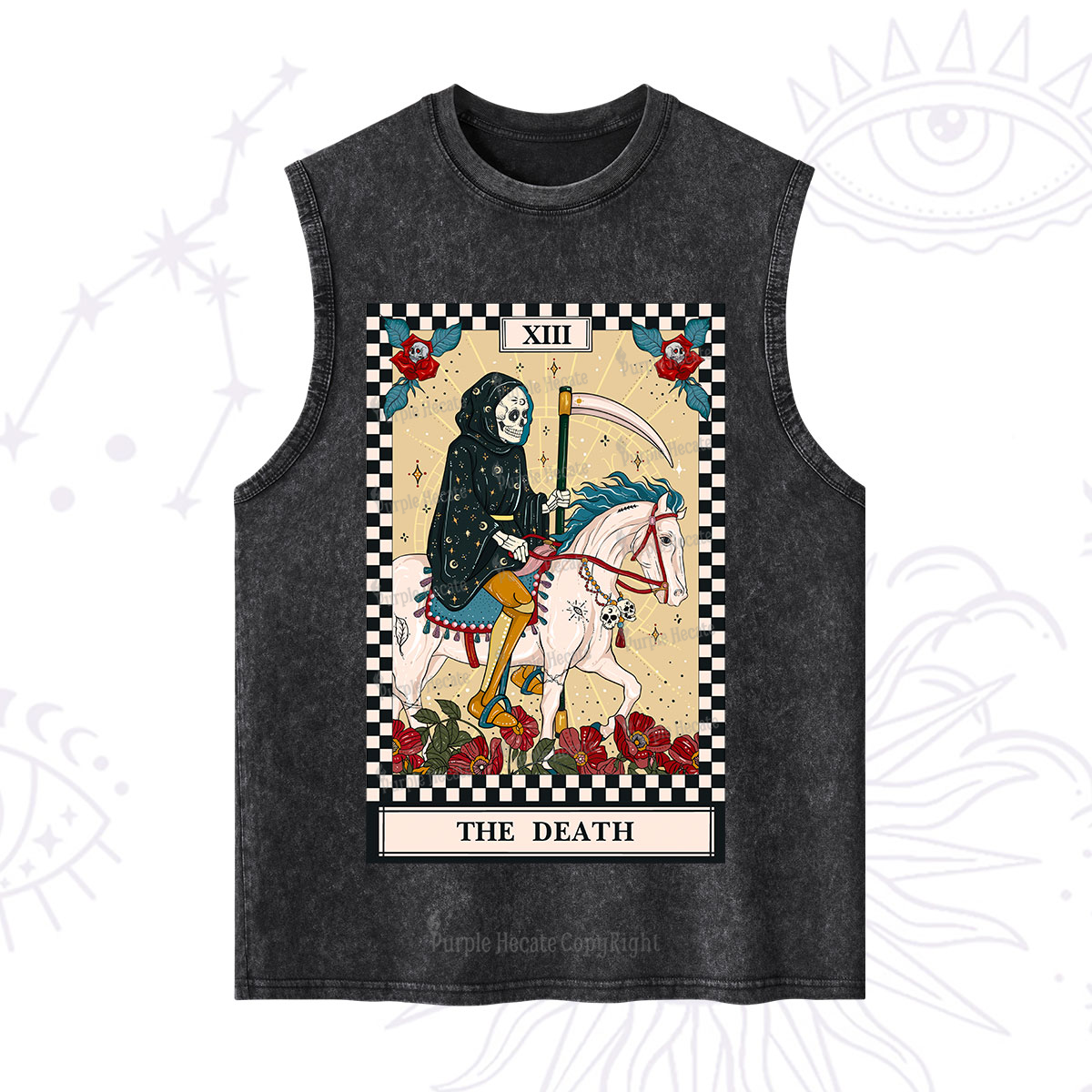 Purplehecate The Death Tarot Skeleton Washed Tank