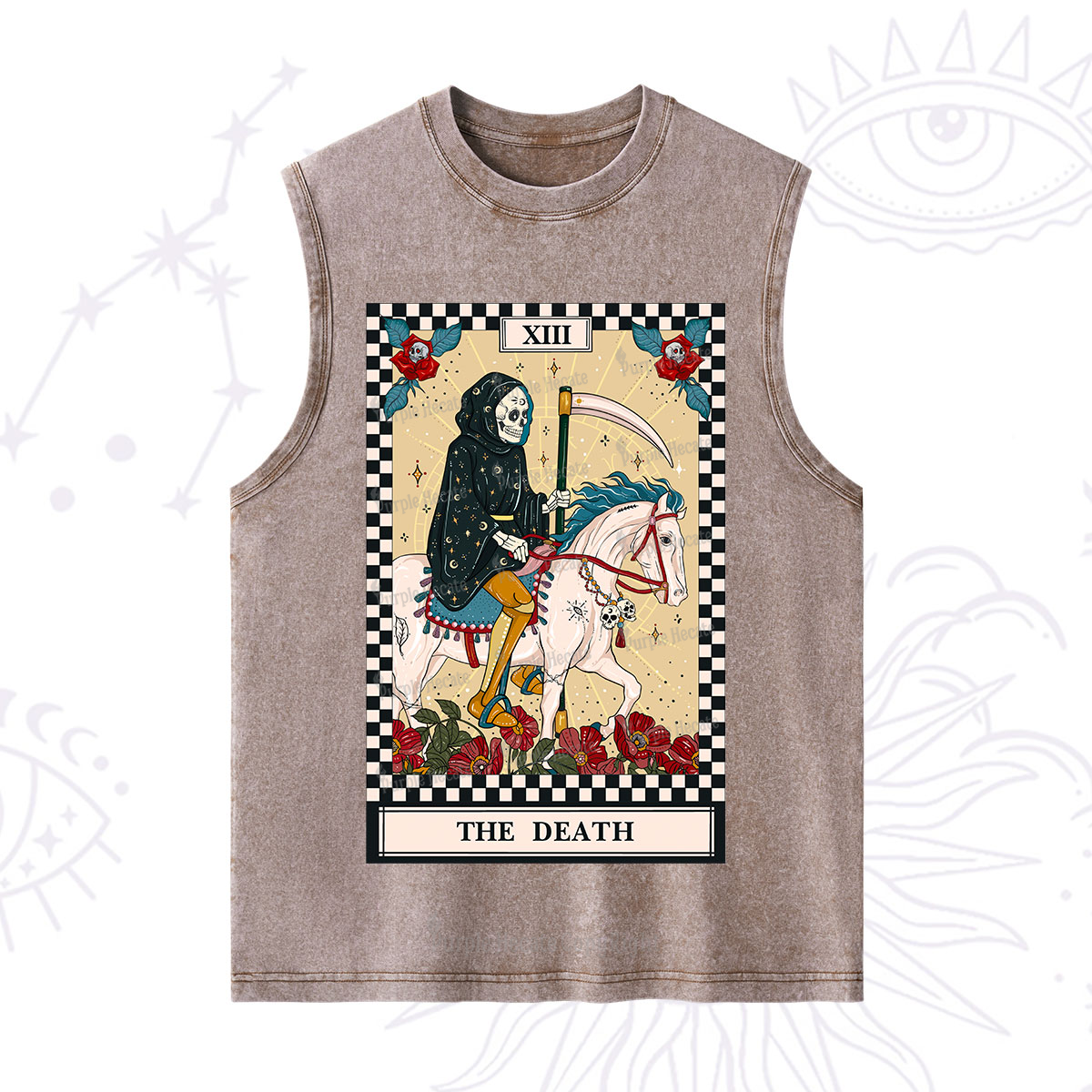 Purplehecate The Death Tarot Skeleton Washed Tank