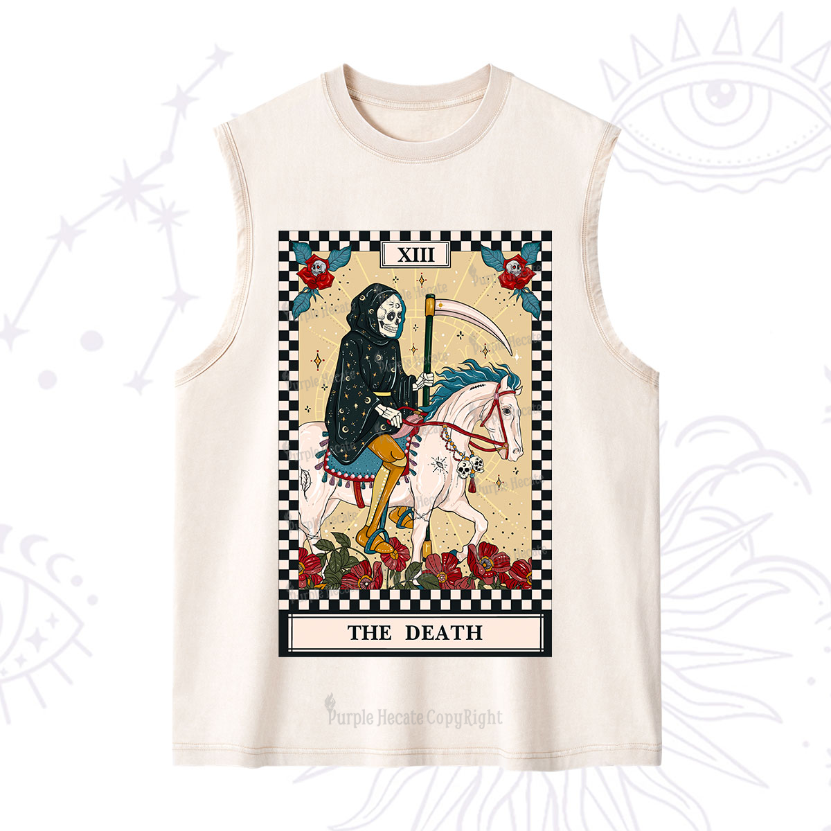 Purplehecate The Death Tarot Skeleton Washed Tank