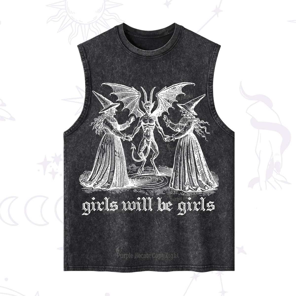 Purplehecate Witch Girls Will Be Girls Washed Tank