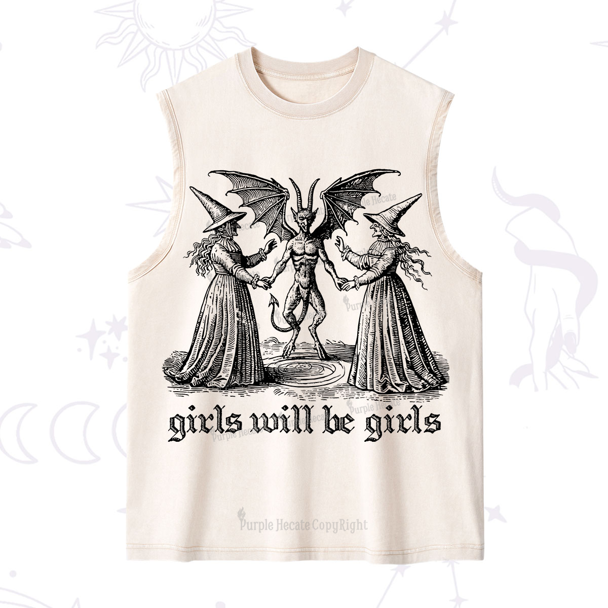 Purplehecate Witch Girls Will Be Girls Washed Tank