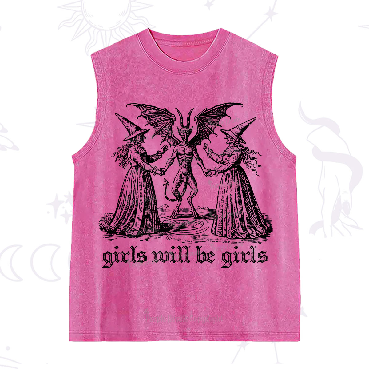 Purplehecate Witch Girls Will Be Girls Washed Tank