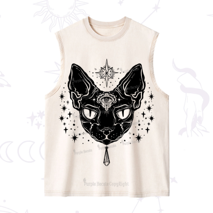 Purplehecate Three Eyed Sphynx Cat Washed Tank