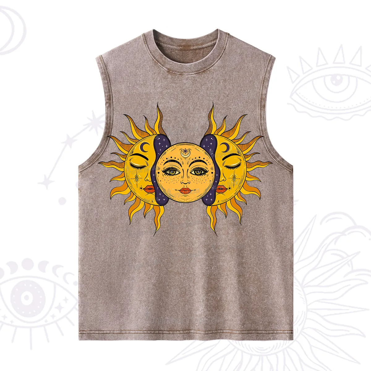 Purplehecate Celestial Twin Suns Washed Tank