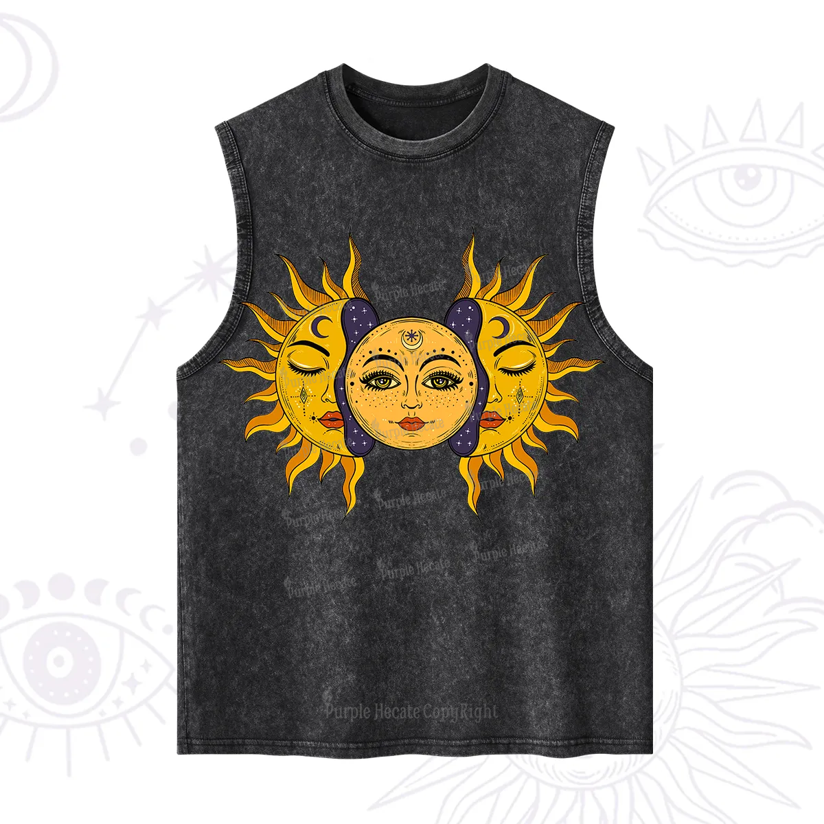 Purplehecate Celestial Twin Suns Washed Tank