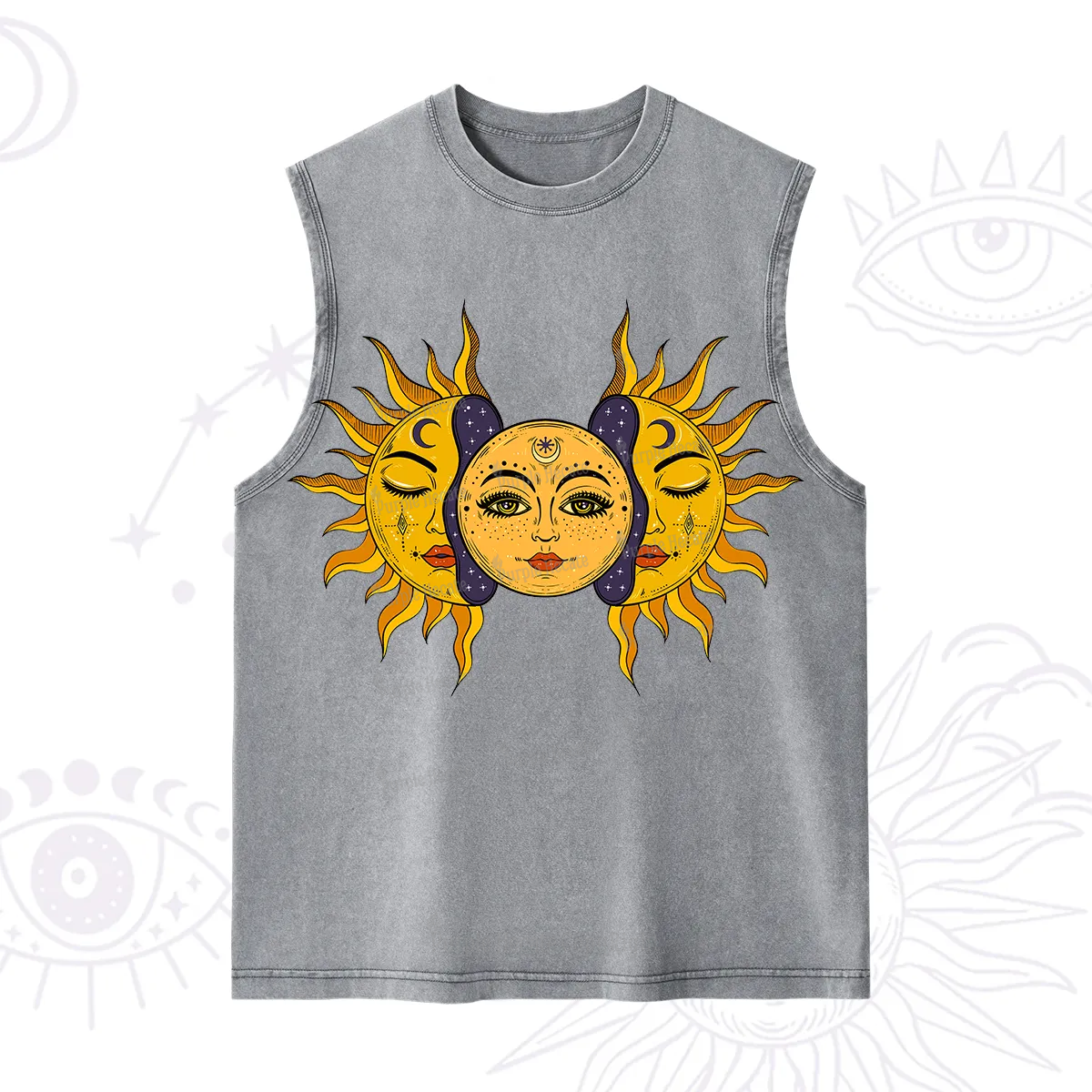 Purplehecate Celestial Twin Suns Washed Tank