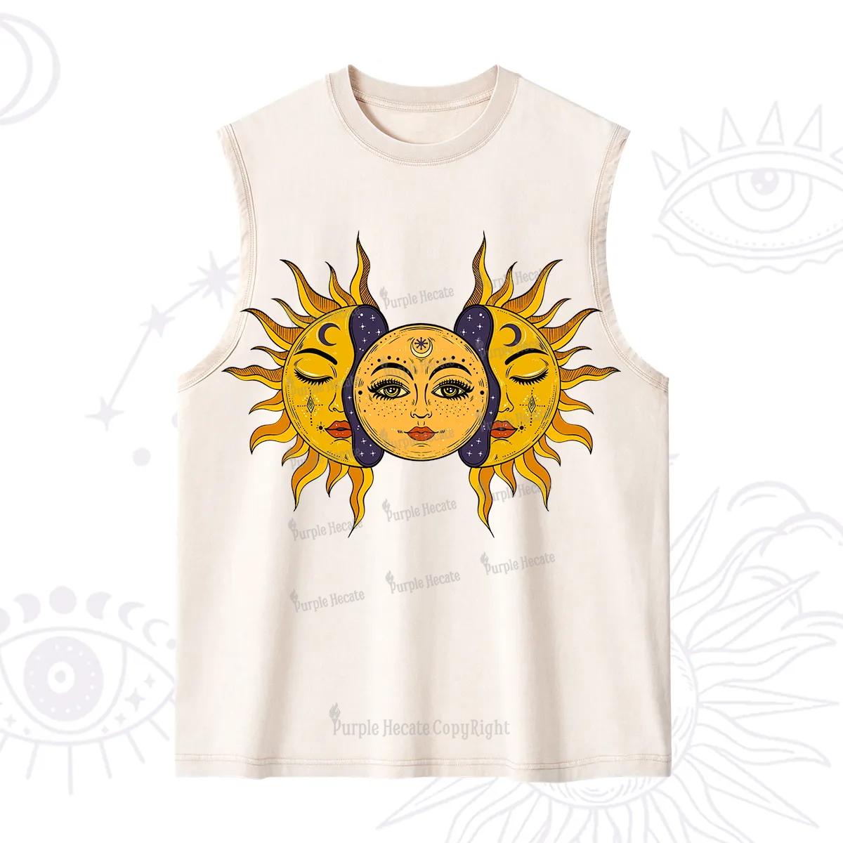 Purplehecate Celestial Twin Suns Washed Tank