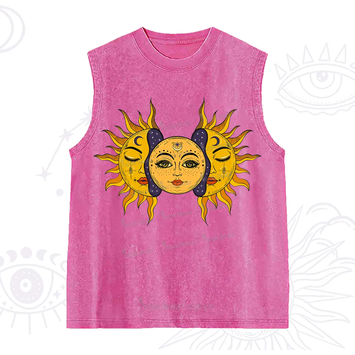 Purplehecate Celestial Twin Suns Washed Tank