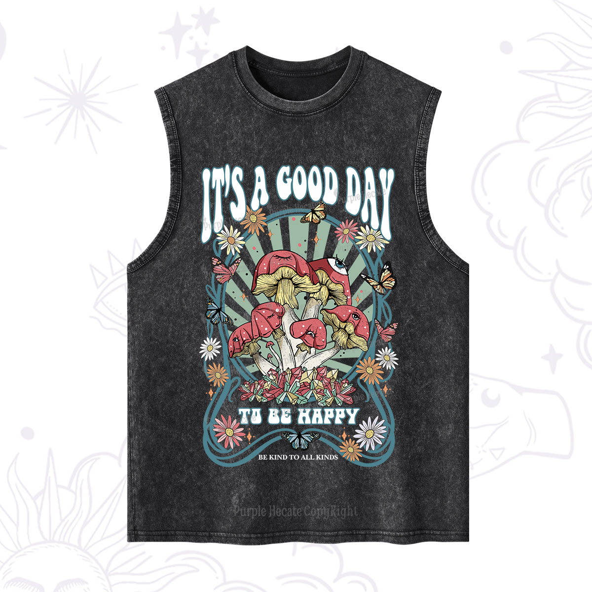 Purplehecate It's A Good Day To Be Happy Washed Tank