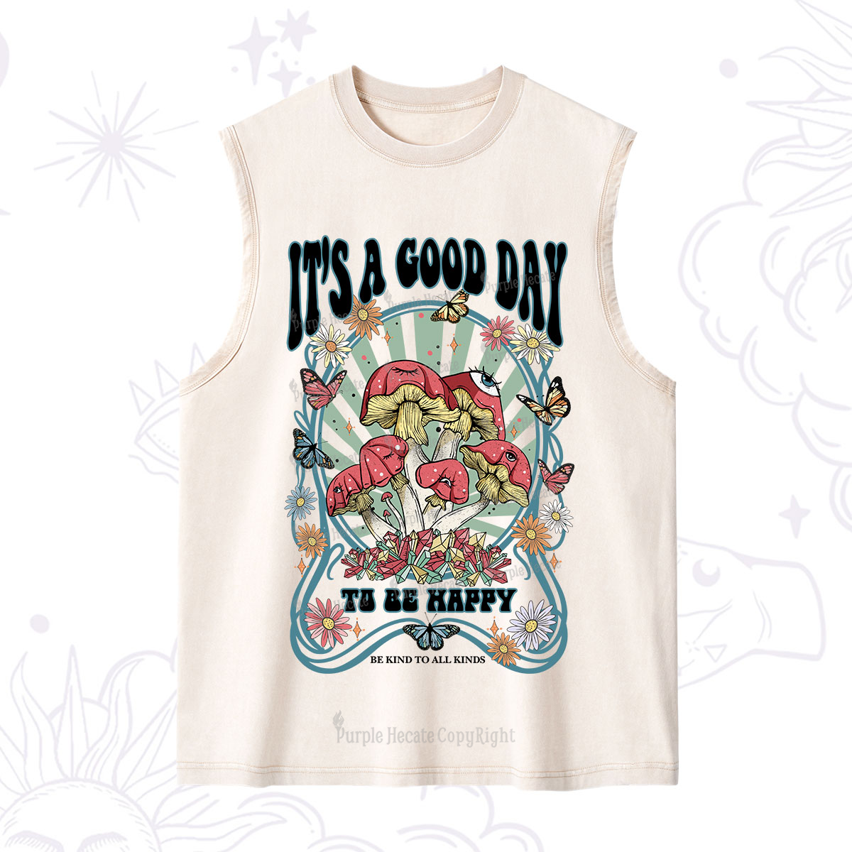 Purplehecate It's A Good Day To Be Happy Washed Tank