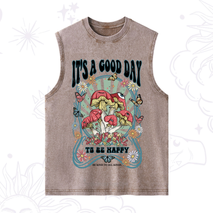 Purplehecate It's A Good Day To Be Happy Washed Tank