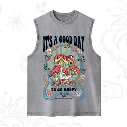 Purplehecate It's A Good Day To Be Happy Washed Tank