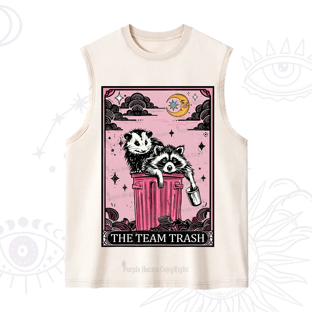 Purplehecate The Team Trash Raccoon & Possum Tarot Washed Tank