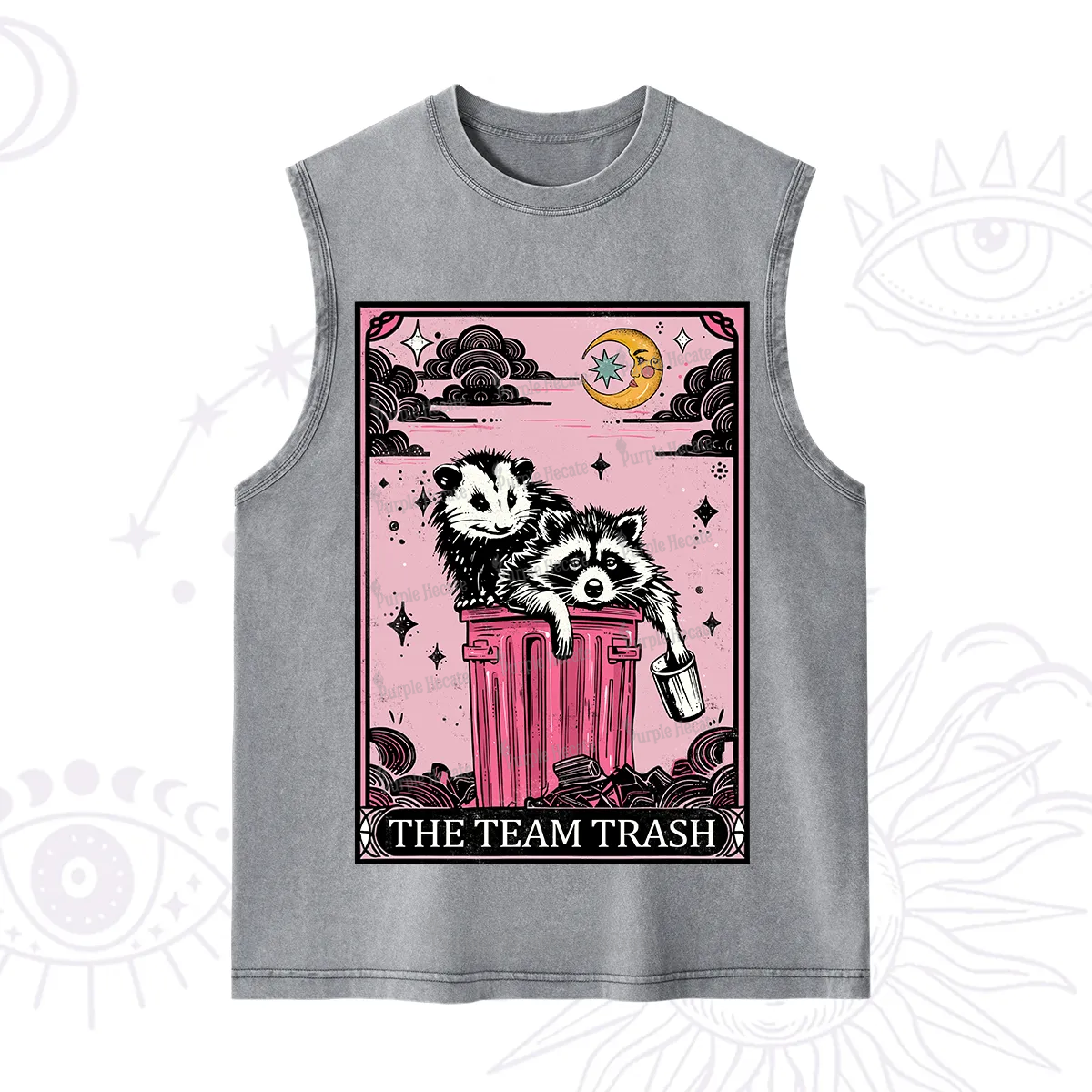 Purplehecate The Team Trash Raccoon & Possum Tarot Washed Tank